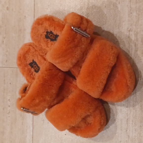 UGG Shoes - UGG Fuzz Yeah Coral Pink Plush Slippers